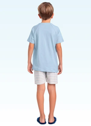 Fakini Kids - Conjunto Pijama Camiseta e Bermuda Azul - FAKINI KIDS