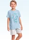 Fakini Kids - Conjunto Pijama Camiseta e Bermuda Cinza - variação: Azul