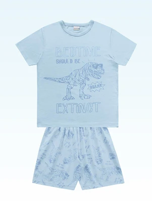 Fakini Kids - Conjunto Pijama Camiseta e Bermuda Azul - FAKINI KIDS