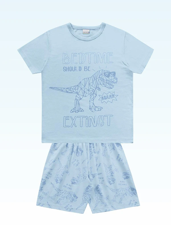 Fakini Kids - Conjunto Pijama Camiseta e Bermuda Azul