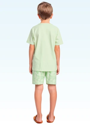 Fakini Kids - Conjunto Pijama Camiseta e Bermuda Verde - FAKINI KIDS