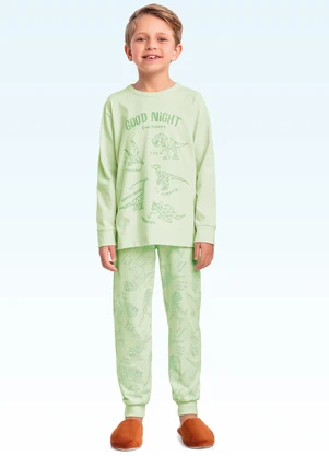 Fakini Kids - Conjunto Pijama Camiseta e Calça Verde - FAKINI KIDS