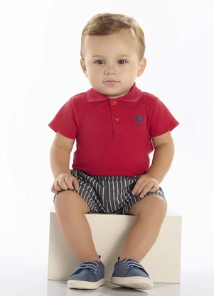 Pulla Bulla - Conjunto Piquet com Elastano Vermelho - PULLA BULLA