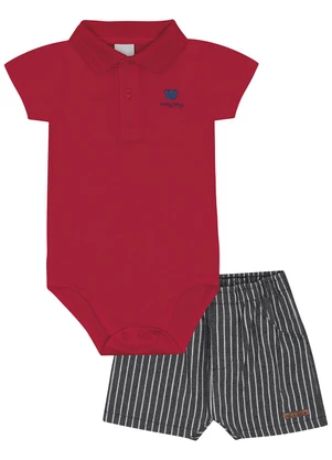 Pulla Bulla - Conjunto Piquet com Elastano Vermelho - PULLA BULLA
