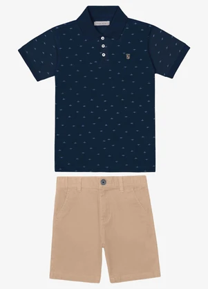 Trick Nick - Conjunto Polo com Bermuda Azul - TRICK NICK