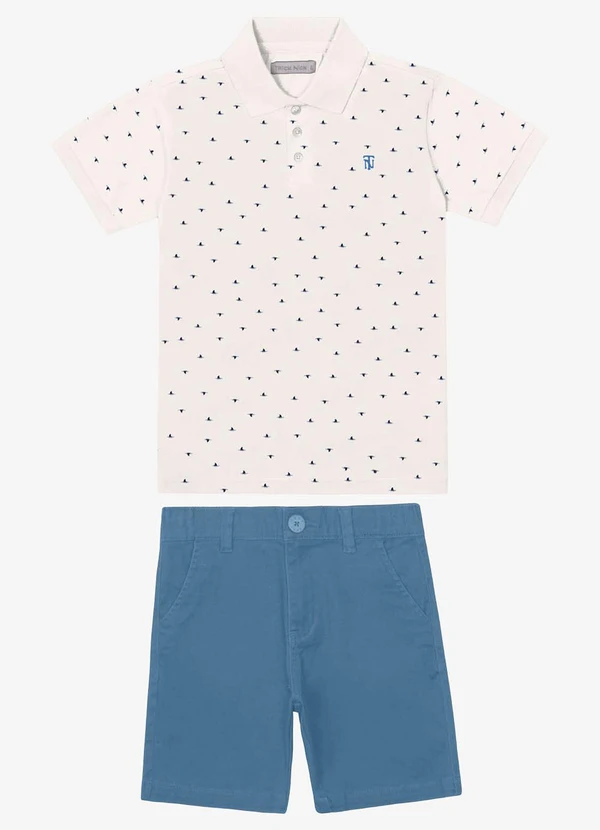 Trick Nick - Conjunto Polo com Bermuda Bege