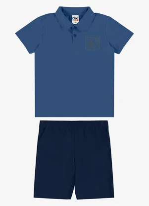 Rovi Kids - Conjunto Polo com Bermuda Infantil Azul - ROVI KIDS
