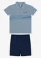 Rovi Kids - Conjunto Polo com Bermuda Infantil Verde - variação: Azul