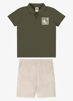 Rovi Kids - Conjunto Polo com Bermuda Infantil Verde - ROVI KIDS