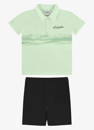 Rovi Kids - Conjunto Polo com Bermuda Infantil Verde - ROVI KIDS
