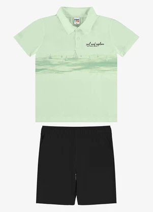 Rovi Kids - Conjunto Polo com Bermuda Infantil Verde - ROVI KIDS