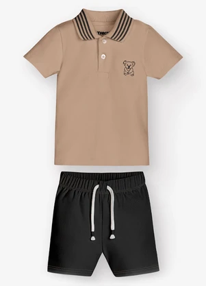 Trick Nick - Conjunto Polo com Bermuda Marrom - TRICK NICK