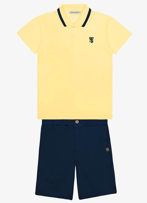 Trick Nick - Conjunto Polo com Bermuda Masculina Amarelo