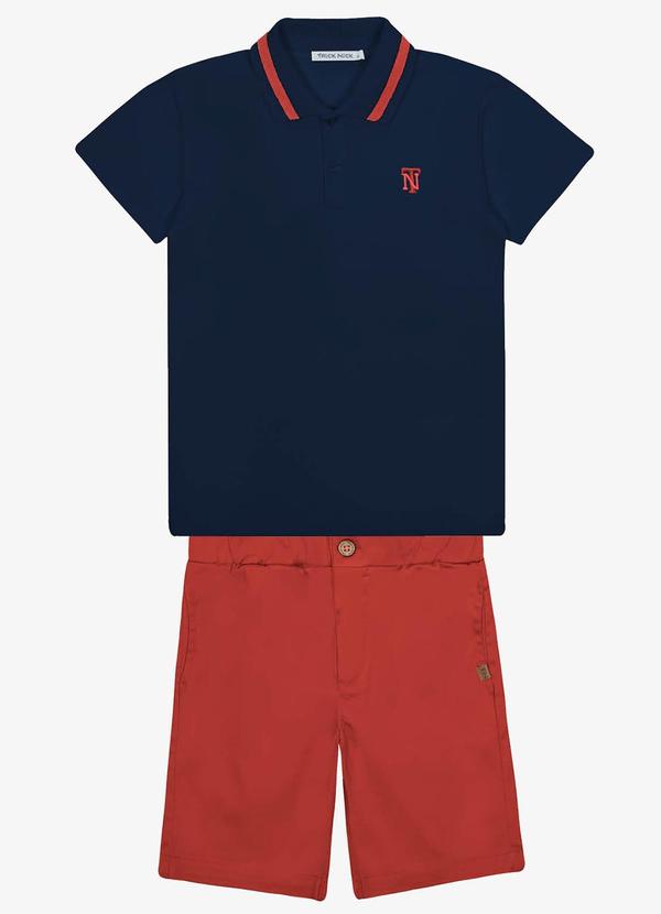 Trick Nick - Conjunto Polo com Bermuda Masculina Azul