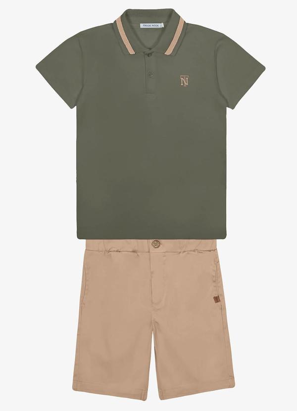 Trick Nick - Conjunto Polo com Bermuda Masculina Verde