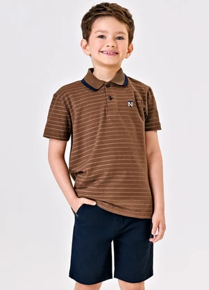 Trick Nick - Conjunto Polo com Bermuda Masculino Marrom - TRICK NICK