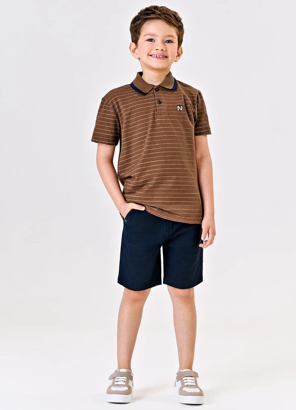 Trick Nick - Conjunto Polo com Bermuda Masculino Marrom 3