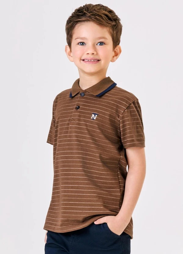 Trick Nick - Conjunto Polo com Bermuda Masculino Marrom 4