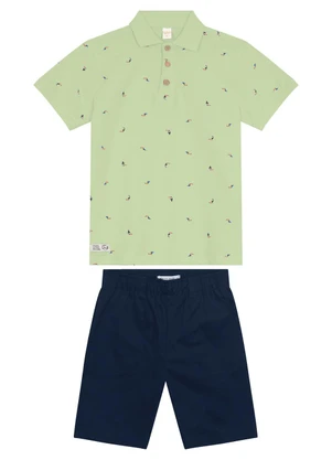 Trick Nick - Conjunto Polo com Bermuda Verde - TRICK NICK