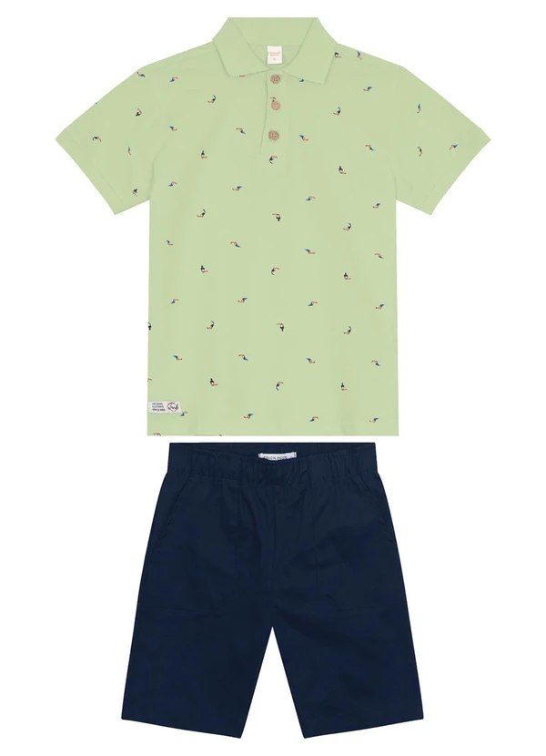 Trick Nick - Conjunto Polo com Bermuda Verde