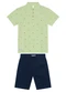 Trick Nick - Conjunto Polo com Bermuda Branco - variação: Verde