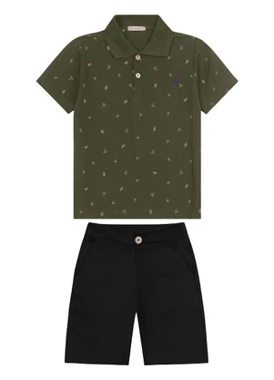 Trick Nick - Conjunto Polo com Bermuda Verde - TRICK NICK