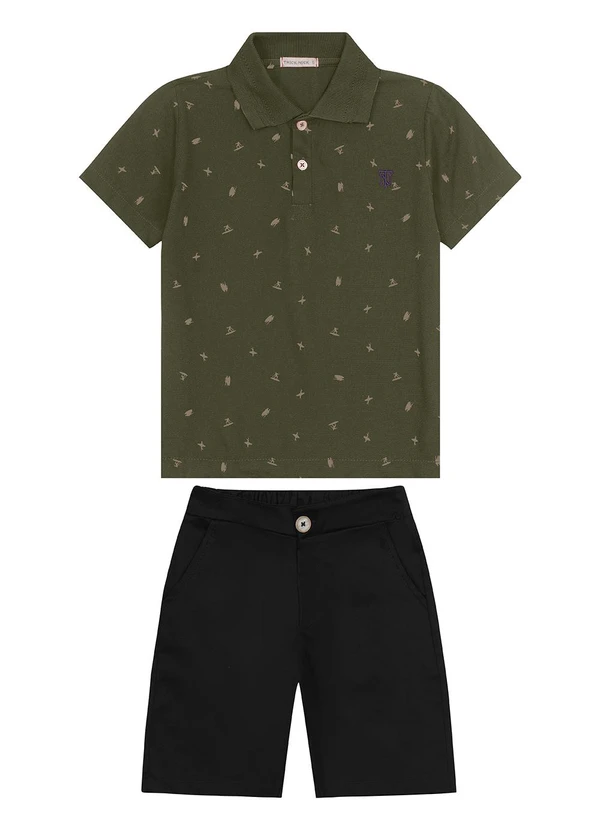 Trick Nick - Conjunto Polo com Bermuda Verde