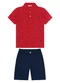 Trick Nick - Conjunto Polo com Bermuda Verde - variação: Vermelho