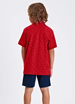 Trick Nick - Conjunto Polo com Bermuda Vermelho - TRICK NICK