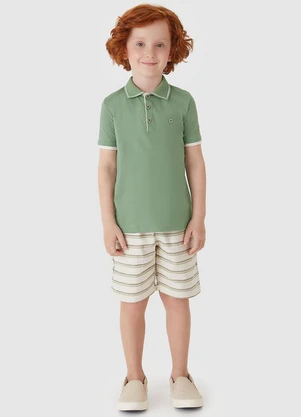 Carinhoso - Conjunto Polo com Maquinetado Verde Menta - CARINHOSO
