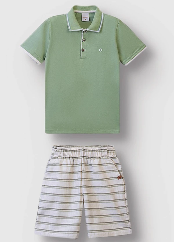 Carinhoso - Conjunto Polo com Maquinetado Verde Menta 2