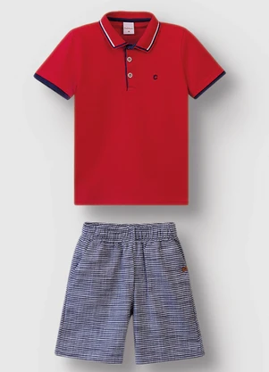 Carinhoso - Conjunto Polo com Vermelho - CARINHOSO