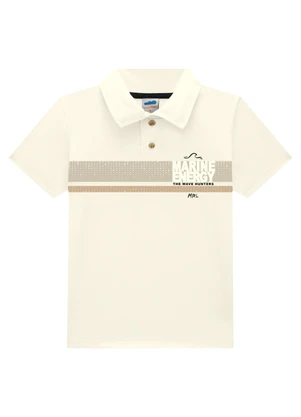 Marlan - Conjunto Polo e Bermuda em Moletinho Jeans Bege - MARLAN