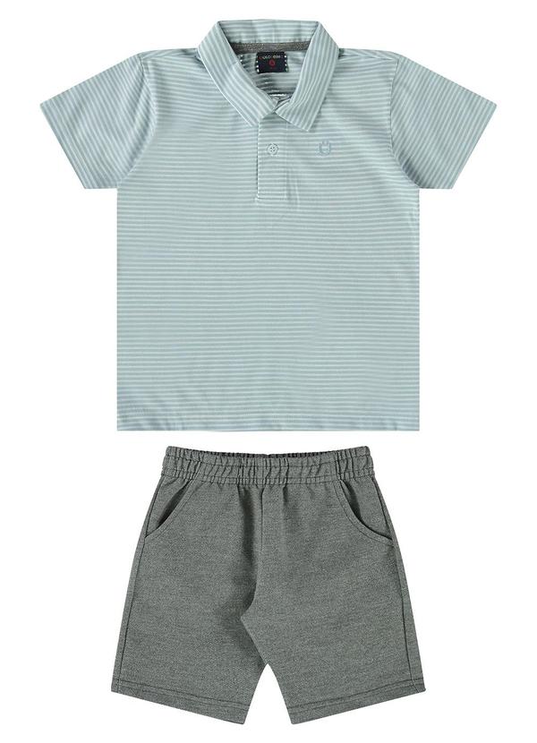 Guloseima - Conjunto Polo e Bermuda Infantil Azul
