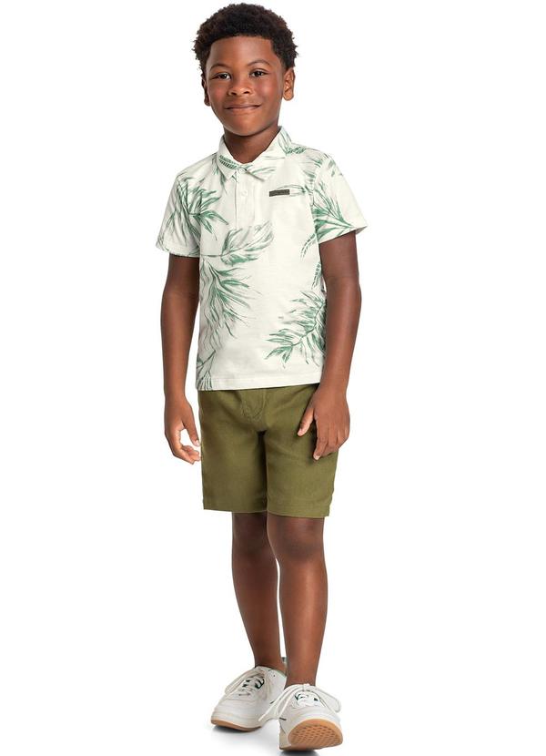Conjunto Polo e Bermuda Infantil Verde Quimby