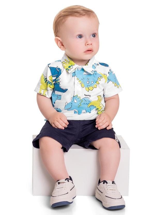 Quimby - Conjunto Polo e Bermuda Menino Branco