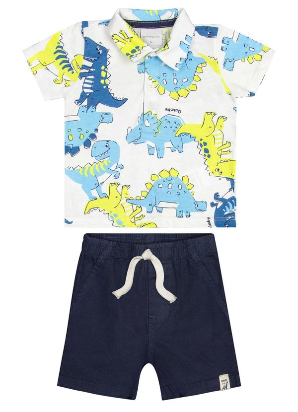 Quimby - Conjunto Polo e Bermuda Menino Branco 2