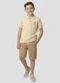 Reirex - Conjunto Polo e Bermuda Sarja Brim Light Bege - variação: Bege