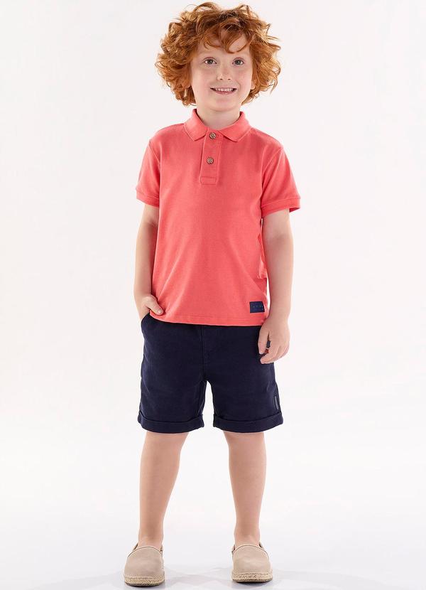 Up Baby - Conjunto Polo e Bermuda Vermelho