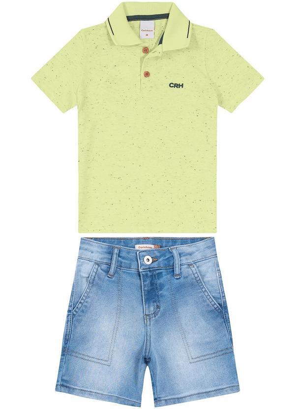 Carinhoso - Conjunto Polo em Botonê Menino Verde Limão