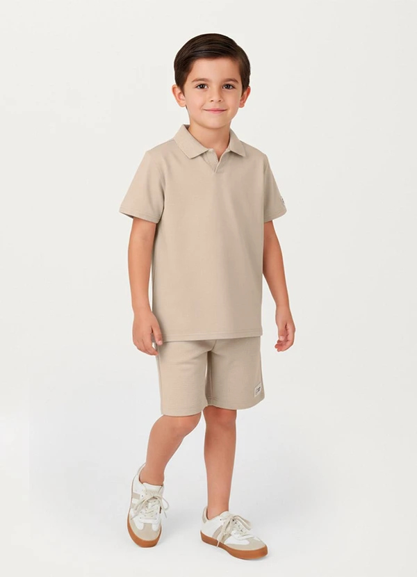 Carinhoso - Conjunto Polo em Cotton Light Bege
