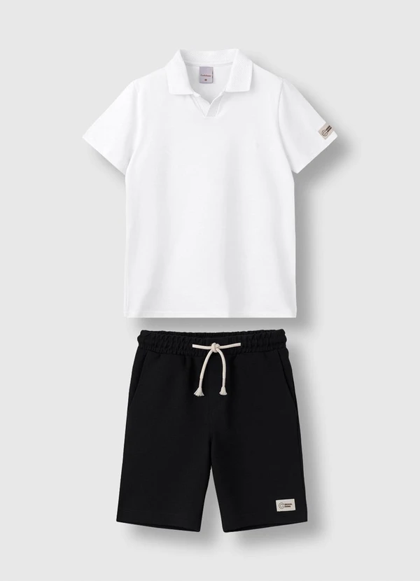 Carinhoso - Conjunto Polo em Cotton Light Branco