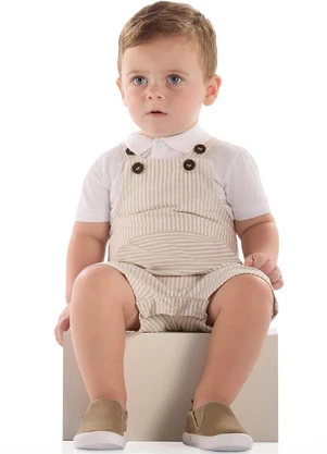 Quimby - Conjunto Polo Jardineira Branco - QUIMBY