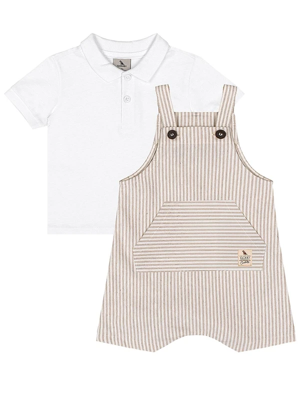 Quimby - Conjunto Polo Jardineira Branco 2