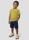 Reirex - Conjunto Polo Meia Malha Listrada e Bermuda Azul - variação: Amarelo