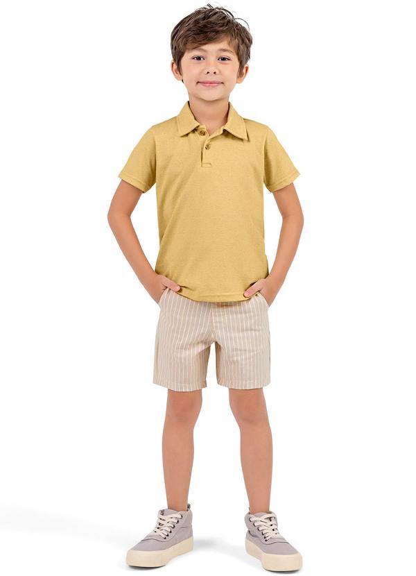 Colorittá - Conjunto  Polo Listrado Colorittá Amarelo