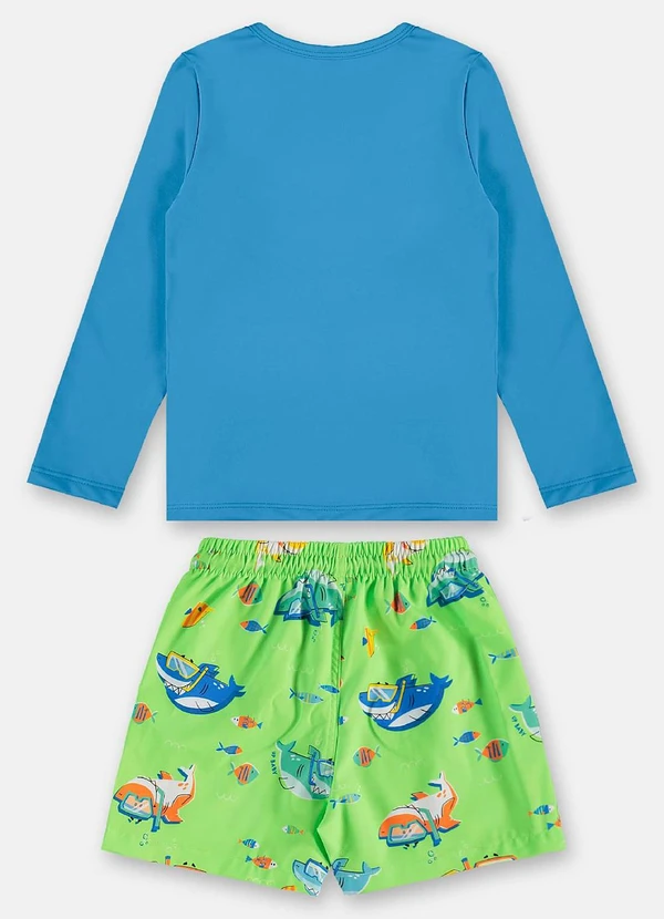 Up Baby - Conjunto Praia Camiseta Fps+50 Short Azul 4