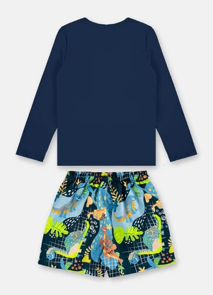 Up Baby - Conjunto Praia Camiseta Fps+50 Short Azul - UP BABY