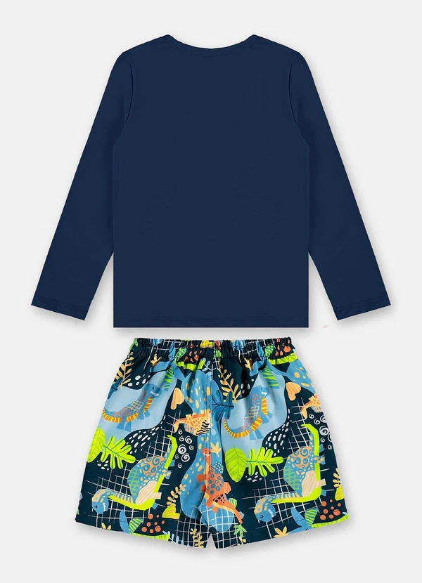Up Baby - Conjunto Praia Camiseta Fps+50 Short Azul 2