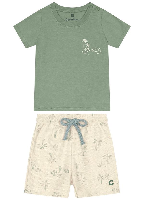 Carinhoso - Conjunto Praia Comfort em Moletom Menino Verde 1